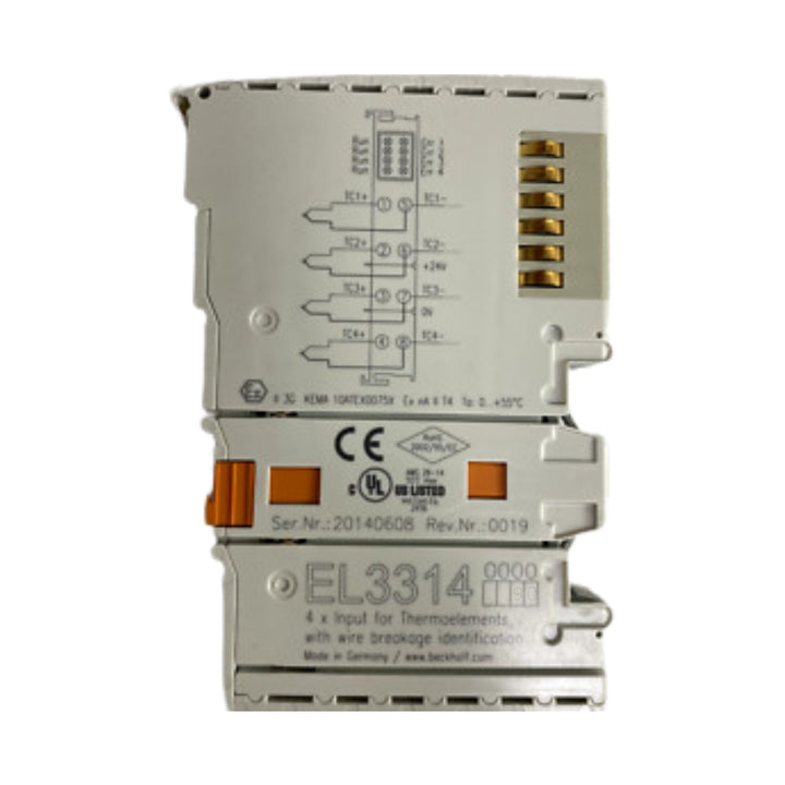 Beckhoff EL3314-0090 analog input terminal, 4-channel thermocouple, 16-bit, EtherCAT