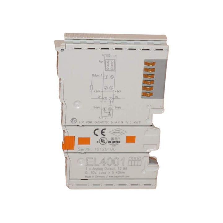Beckhoff EL4001 analog output terminal, 1-channel, 0–10 V, 12-bit, EtherCAT