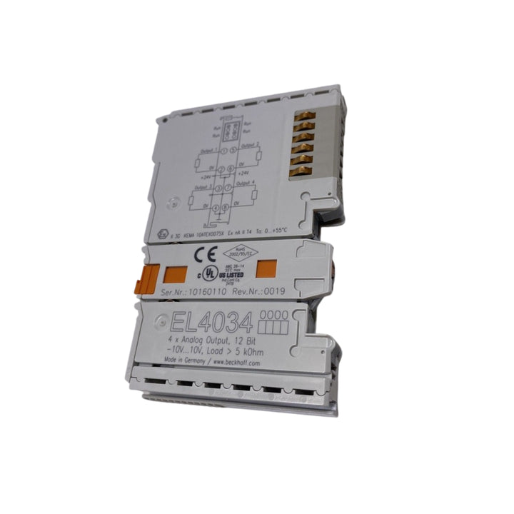 Beckhoff EL4034 analog output terminal, 4-channel, 0–20 mA, 16-bit, EtherCAT