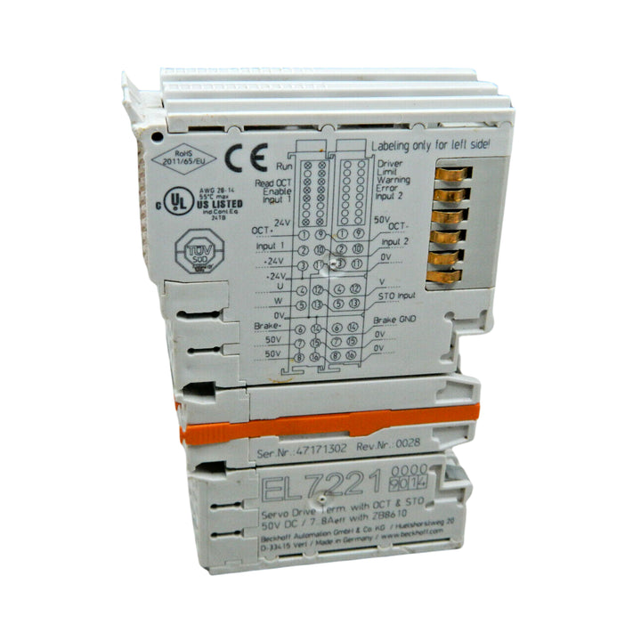 Beckhoff EL7221-9014 EtherCAT servo terminal with STO, 1-channel