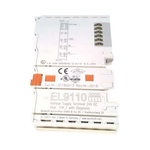 Beckhoff EL9110 power supply terminal, 24 V DC, 10 A, EtherCAT