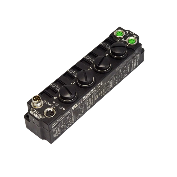 Beckhoff EP3174-0002 EtherCAT Box, 4-channel ±10 V analog input, 16-bit, IP67 field module