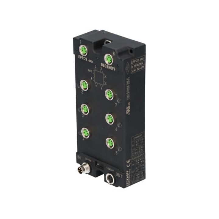 Beckhoff EP9128-0021 EtherCAT Box, 8x M8 connectors, 24 V DC power distributor, IP67