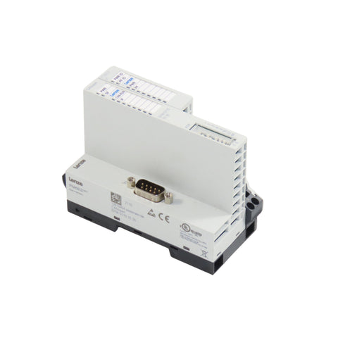 Lenze EPM-S110.1D.32 CANopen bus coupler module, I/O System 1000, DIN rail mount, IP20 protection for industrial automation.