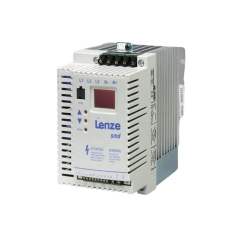 Lenze ESMD222L4TXA 2.2 kW frequency inverter, SMD series, 3-phase 400/480V input, IP20 protection, V/f control for industrial applications.