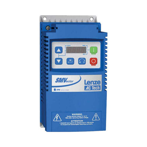 Lenze ESV152N04TXB SMVector frequency inverter, 1.5 kW, 400V 3-phase, V/f and sensorless vector control, IP31 enclosure for industrial automation.
