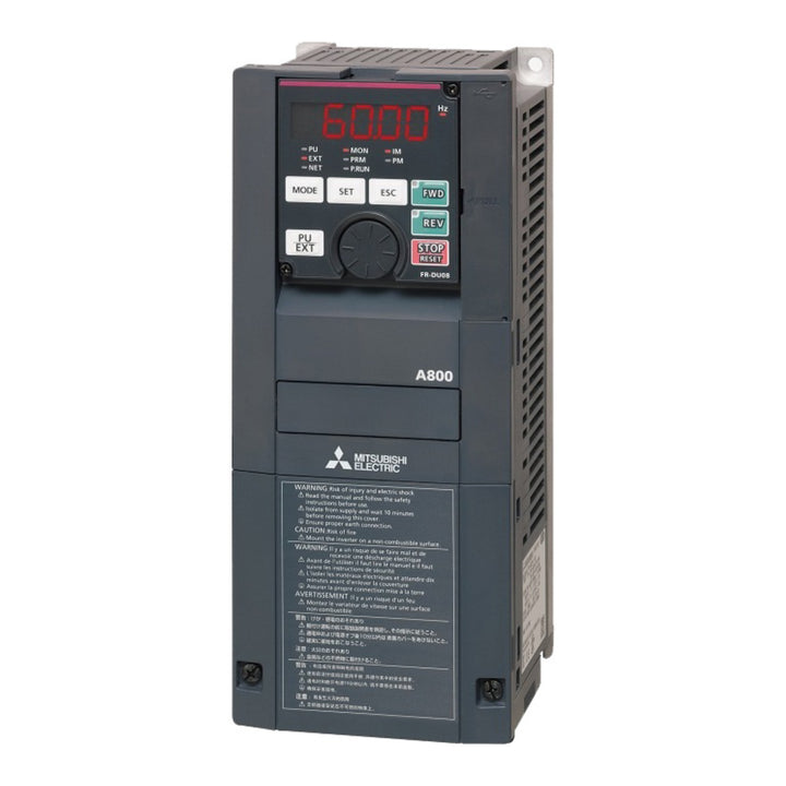 Mitsubishi FR-A820-0.75K-1 inverter, 0.75 kW, 380–480 V, FR-A820 series with built‑in brake transistor