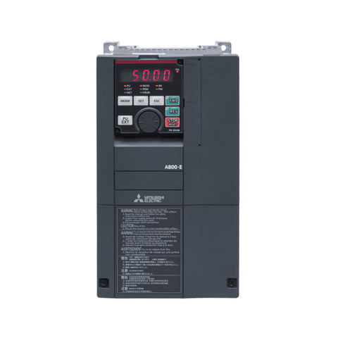 Mitsubishi FR-A840-00126-E2-60 VFD inverter, 60 HP, 460 V, 3-phase, high-performance drive for industrial motor control