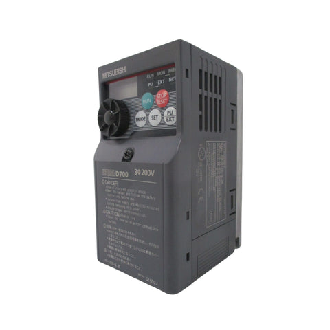 Mitsubishi FR-D720-0.2K inverter 0.2 kW with 1-phase 200V input for compact and efficient motor control.