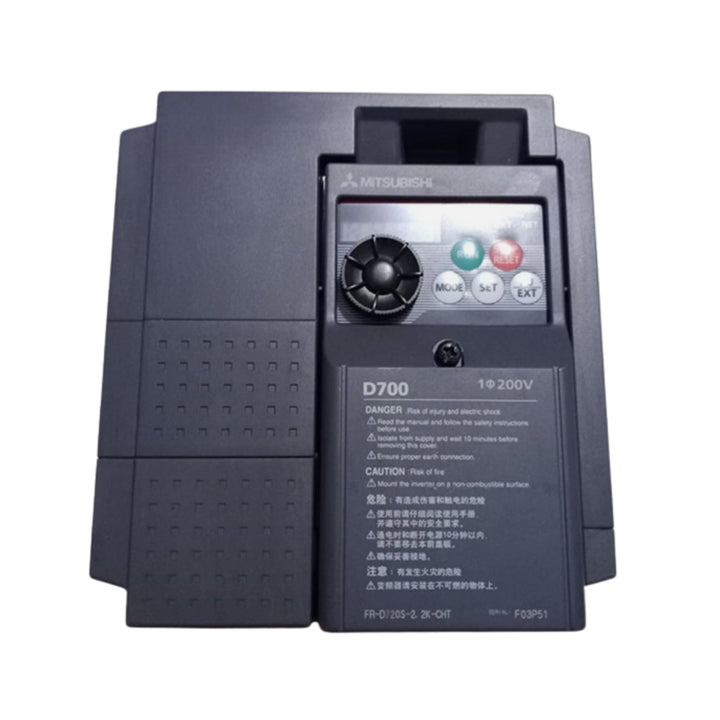 Mitsubishi FR-D720S-2.2K-CHT frequency inverter, 2.2 kW, 220 V, D700 series, compact VFD
