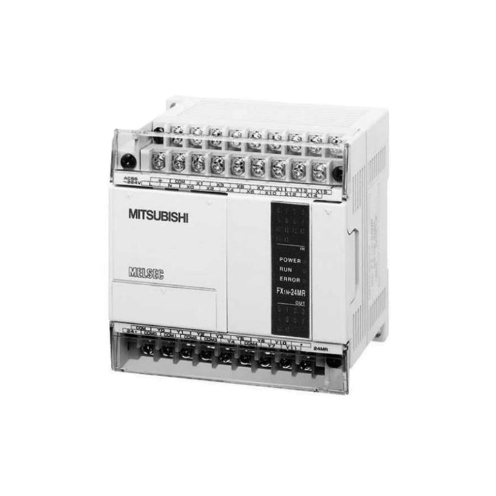 Mitsubishi FX1N-24MR-ES/UL compact PLC with 24 I/O points and UL certification for reliable industrial automation control.