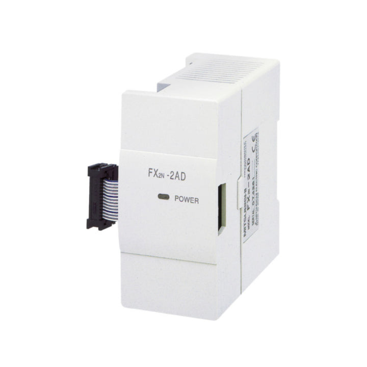 Mitsubishi FX2N-2AD analog input module, 2 channels, 0–10V or 4–20mA input, for FX2N series PLC expansion.