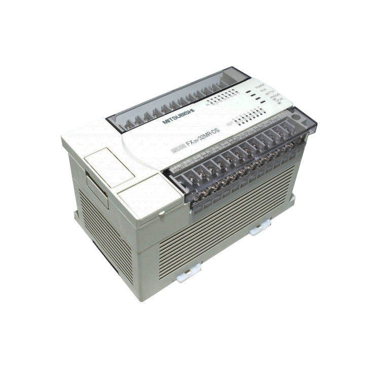 Mitsubishi FX2N-32MR-DS compact PLC with 32 I/O points and relay outputs for reliable industrial automation control.