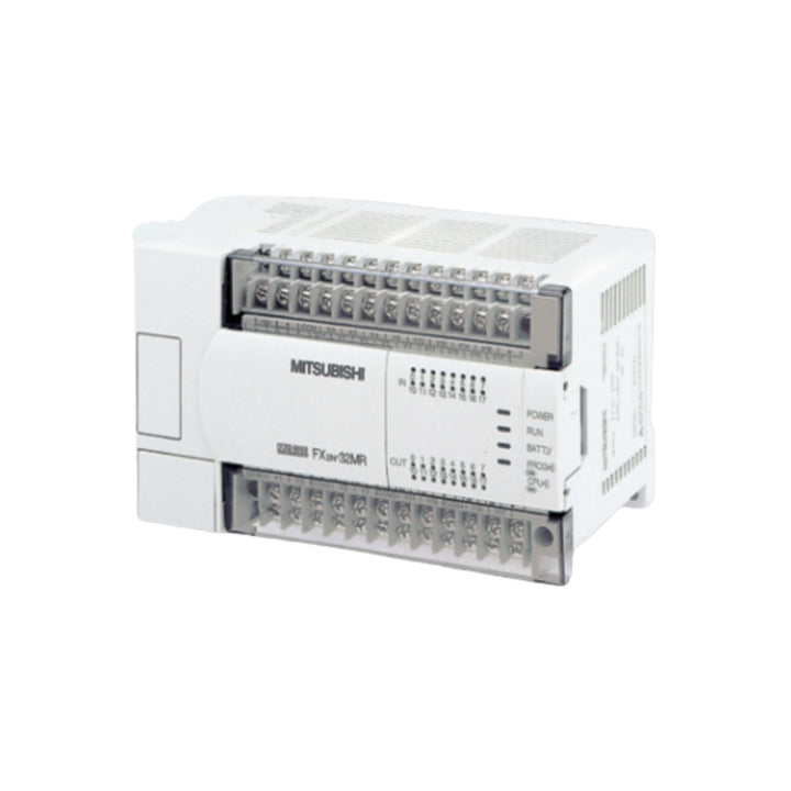 Mitsubishi FX2N-32MR-ES/UL PLC, 32 I/O, 100–240V AC input, 16 relay outputs, UL certified, FX2N Series controller.