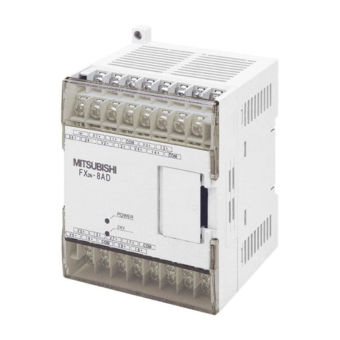 Mitsubishi FX2N-8AD analog input module, 8-channel, 12-bit, voltage and current input, for FX2N PLC