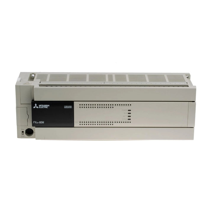 Mitsubishi FX3U-80MR/ES PLC, 80 I/O (48 inputs/32 relay outputs), 100–240 V AC, FX3U series controller