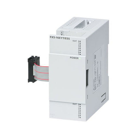Mitsubishi FX5-16EYT/ESS output module, 16-point, 24V DC sink type, spring terminal, for FX5U/FX5UC PLC