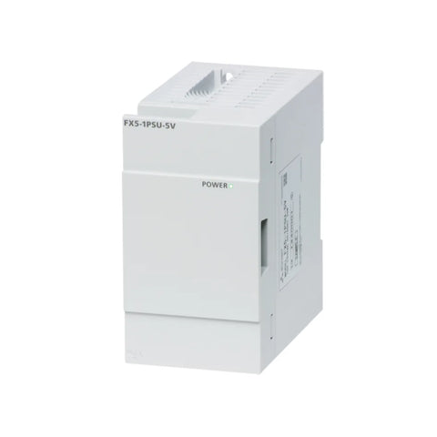 Mitsubishi FX5-1PSU-5V power supply module, 5V DC output, compact DIN rail unit for FX5 series PLC