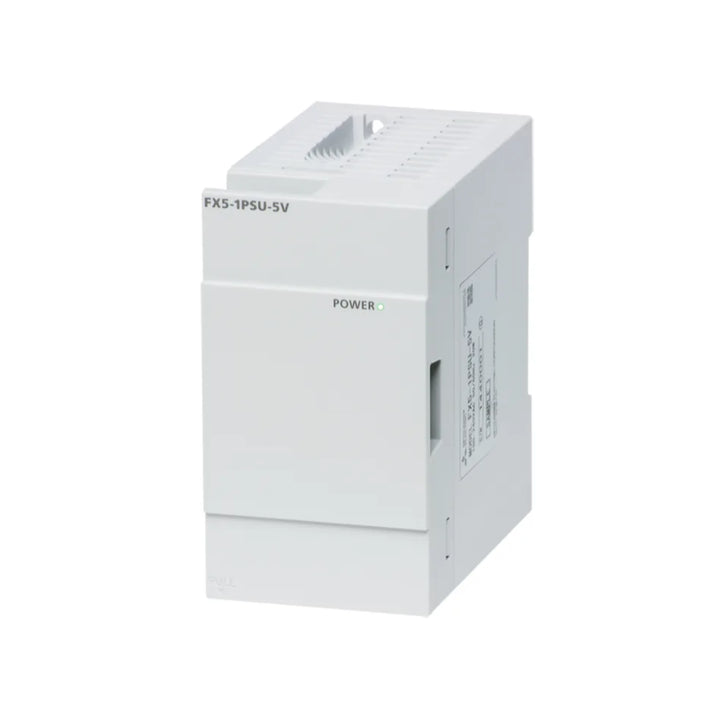 Mitsubishi FX5-1PSU-5V power supply module, 5V DC output, compact DIN rail unit for FX5 series PLC