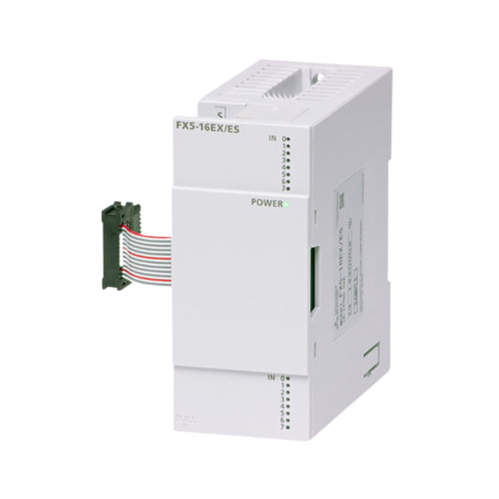 Mitsubishi FX5-8EX/ES 8-point input module, 24V DC sink/source, expansion for FX5U/FX5UC PLCs, compact and reliable.