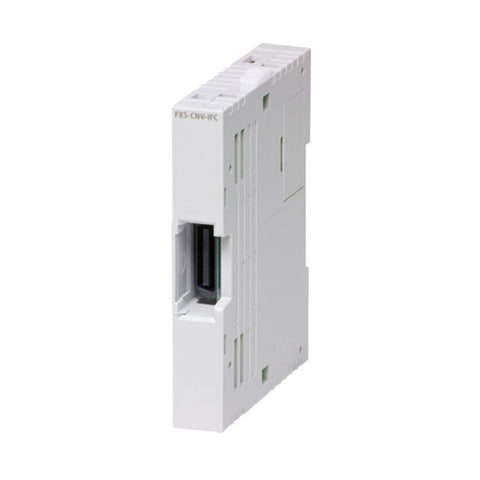 Mitsubishi FX5-CNV-IFC interface module, connects FX5U to FX3 expansion units, DIN mount converter