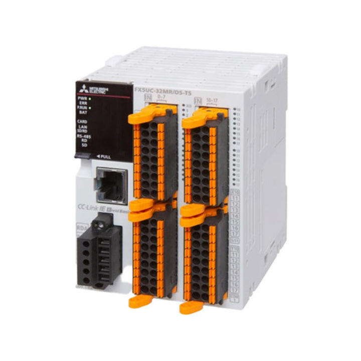 Mitsubishi FX5UC-32MT/DS-TS PLC, 32 I/O, transistor outputs, touchscreen port, UL certified, iQ‑F series