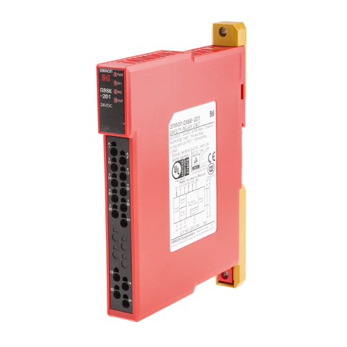 G9SE-201 Omron safety relay unit by Omron, ensuring reliable protection in industrial automation with versatile safety functions and a compact design.