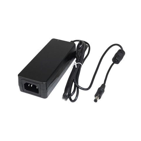 Mean Well GST60A24-P1J desktop power adapter, 60 W, 24 V DC, 2.5 A, efficient external power supply for industrial and IT devices.