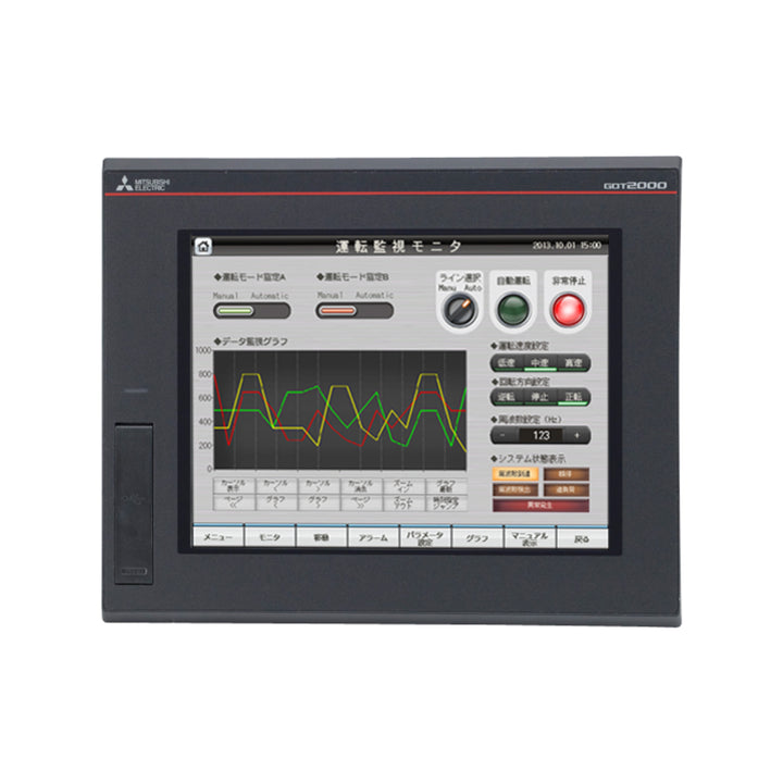 Mitsubishi GT2708-VTBD 8.4-inch color touch screen HMI with Ethernet and serial ports for industrial automation control.