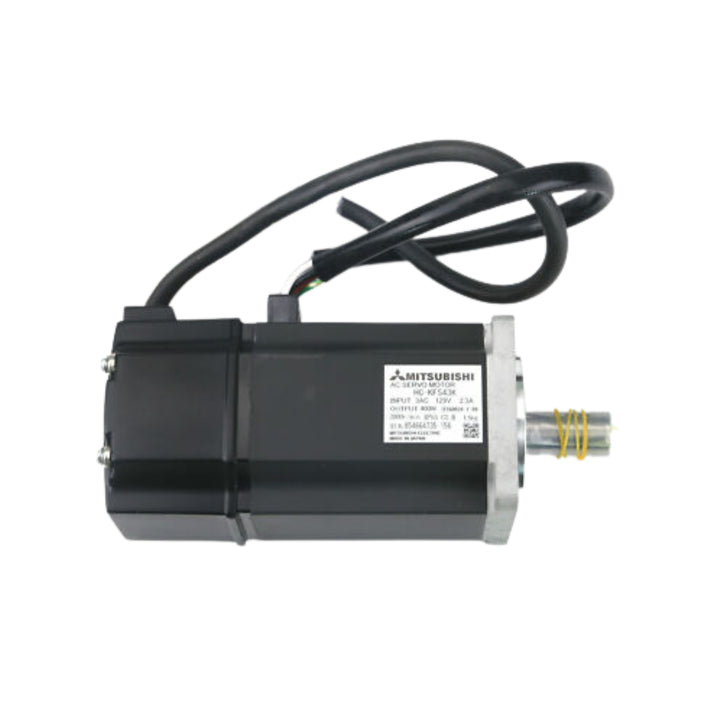 Mitsubishi HC-KFS43K servo motor, 400W, 3000 RPM, keyed shaft, compact AC motor for precision industrial motion systems.