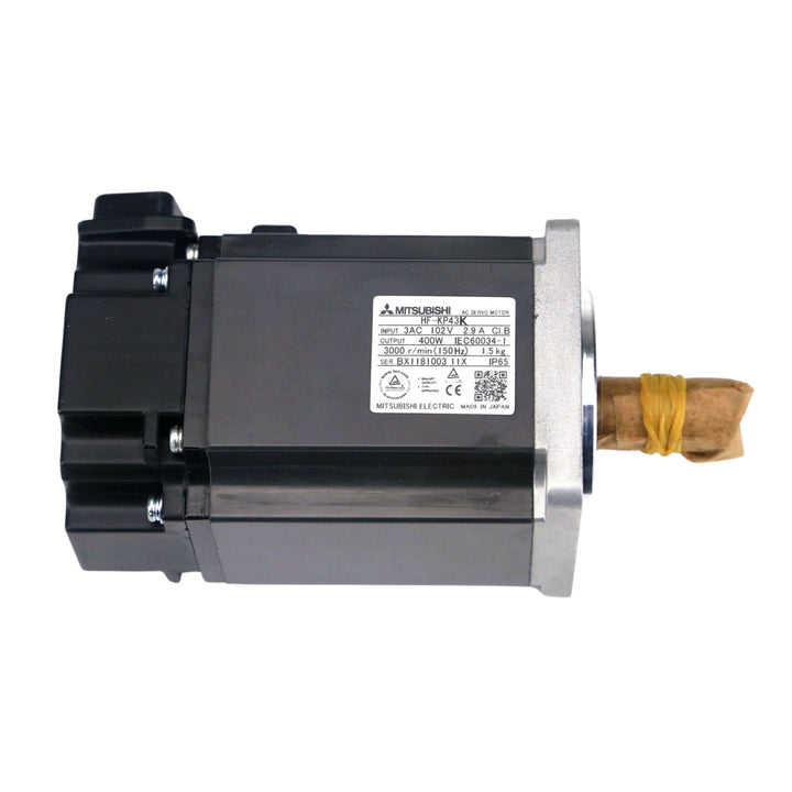 Mitsubishi HF-KP43K 400W servo motor, 3000 RPM compact J4 series model for precise motion applications