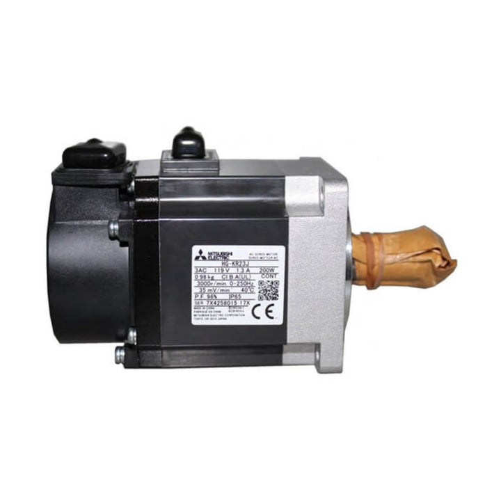 Mitsubishi HG‑KR23J servo motor, 200 W, 3000 rpm, keyed shaft, incremental encoder, HG‑KR series