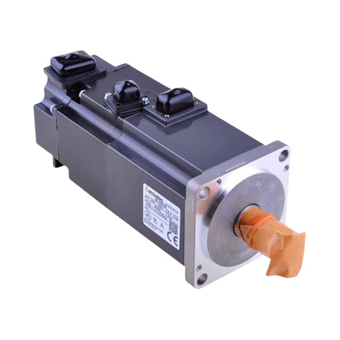 Mitsubishi HG-KR43B servo motor, 400W, 3000 RPM, 200V AC, with 13-bit encoder. Compact and high-precision design.