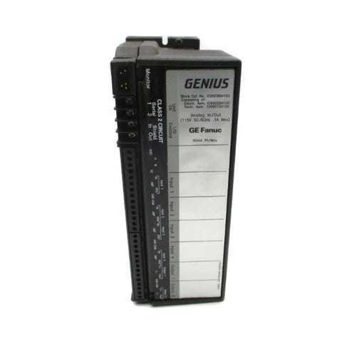 GE IC660BBA100 terminal base for IC660 Genius I/O blocks. Supports wiring and mounting for industrial automation modules.