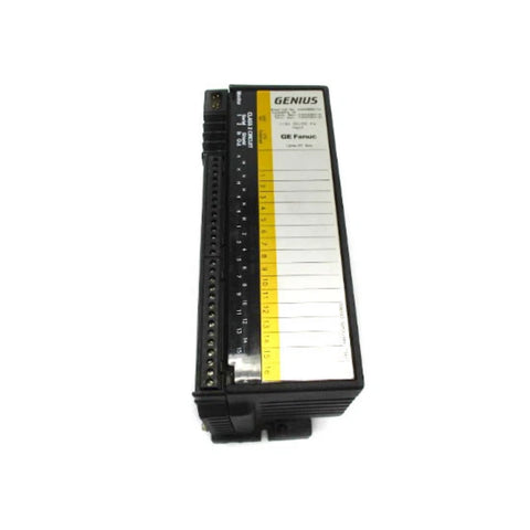 GE IC660BBD110 32-point 24VDC sink input block for Genius I/O systems, field configurable, heavy-duty industrial I/O module.

