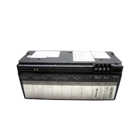 GE IC660EBA100 analog I/O module, 4 inputs and 2 outputs, 115 VAC, Genius I/O module for industrial automation systems.