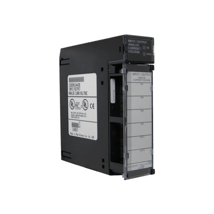 GE IC693ALG442 analog output module, 4 channels, 0–10VDC or 4–20mA, 12-bit resolution, isolated outputs for Series 90-30 PLCs.