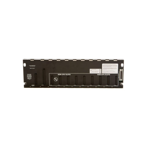 GE IC693CHS391 10-slot remote I/O baseplate for Series 90-30 PLCs, supports distributed expansion with remote bus connection.