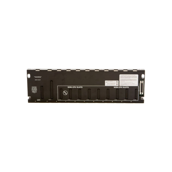 GE IC693CHS391 10-slot remote I/O baseplate for Series 90-30 PLCs, supports distributed expansion with remote bus connection.