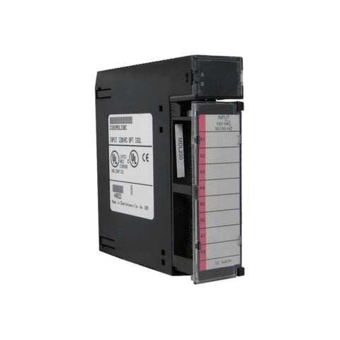 GE IC693MDL230 16-point discrete input module, 120VAC, for Series 90-30 PLCs, with positive logic and LED status indicators.