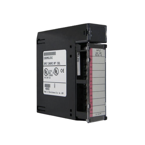 GE IC693MDL231 16-point discrete input module, 24VDC, positive logic, for Series 90-30 PLCs, with LED status indicators.