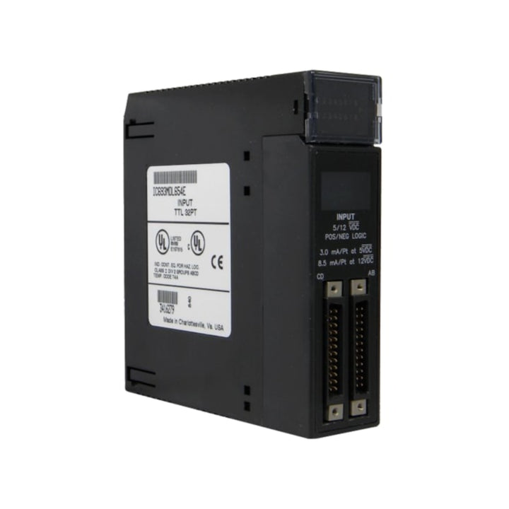 GE IC693MDL654 32-point 24VDC sourcing output module for Series 90-30 PLCs, with status LEDs and built-in electronic protection.
