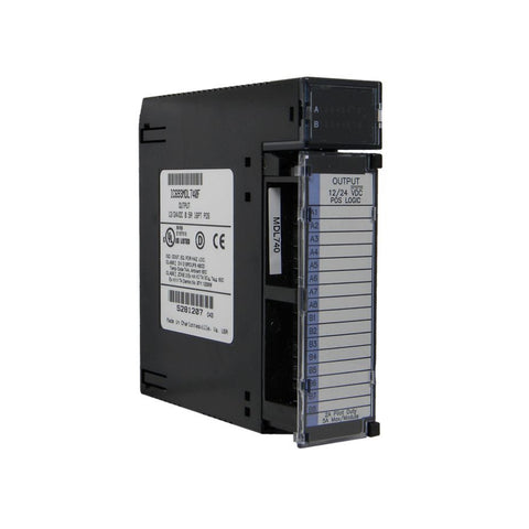 GE IC693MDL740 16-point output module, 12/24VDC sourcing, with LED indicators, for Series 90-30 PLCs.