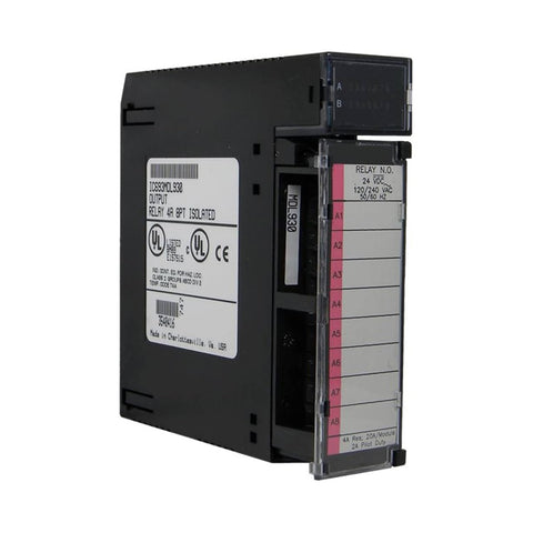 GE IC693MDL930 8-point relay output module for Series 90-30, Form C contacts, AC/DC switching, 2A per point.
