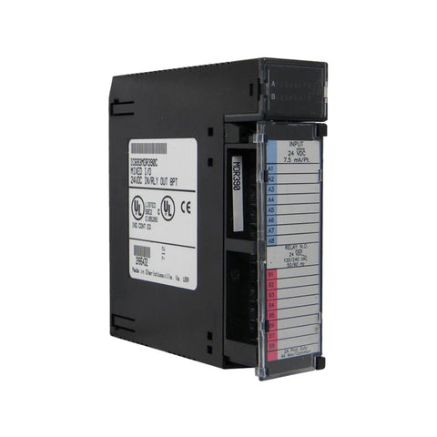 GE IC693MDR390 8-point relay output module, SPDT contacts, AC/DC mixed voltage switching for Series 90-30 PLCs.