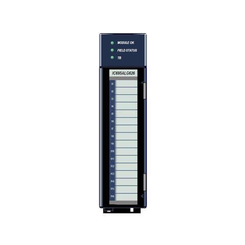 GE IC695ALG626 6-channel analog output module for RX3i, voltage/current configurable, high-resolution with diagnostics.