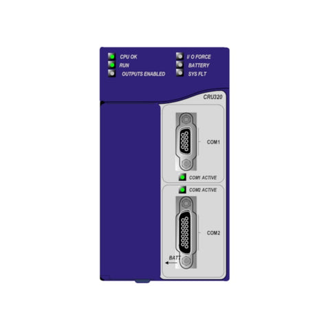 GE IC695CRU320 redundant CPU for RX3i, 1GHz, 64MB memory, integrated fiber sync for high-availability control systems.