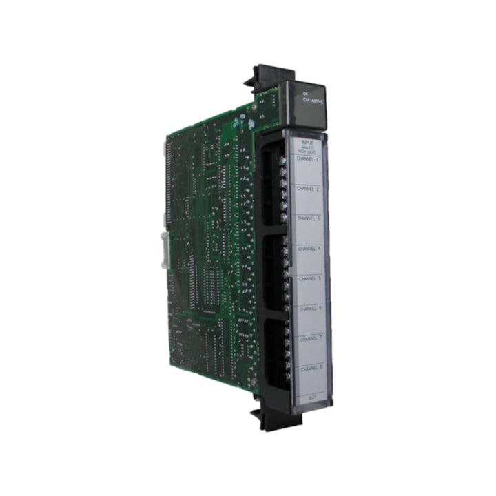GE IC697ALG230 8-channel analog input module, 4–20mA signal range, for Series 90-70 PLC systems in industrial process applications.