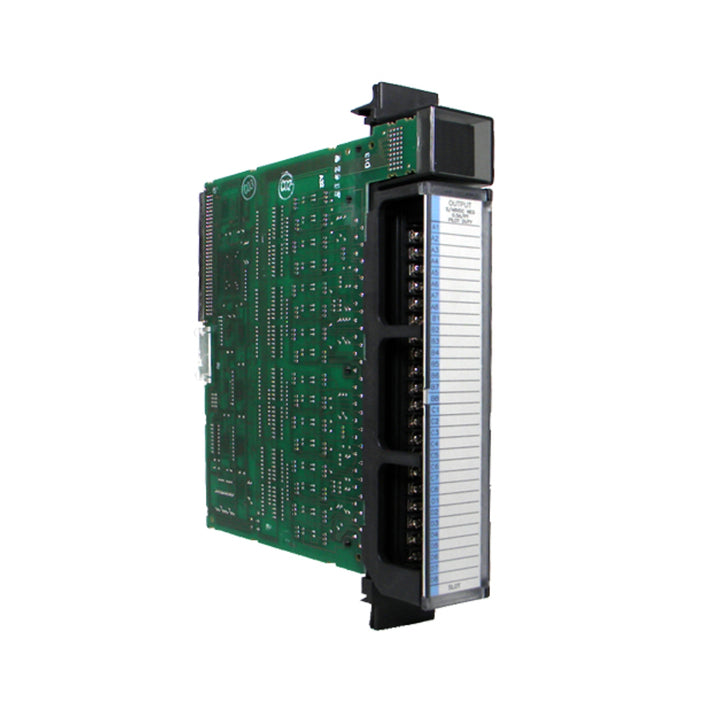 GE IC697MDL753 32-point DC sinking output module for Series 90-70 PLCs, compatible with 5V, 12V, and 24VDC devices.