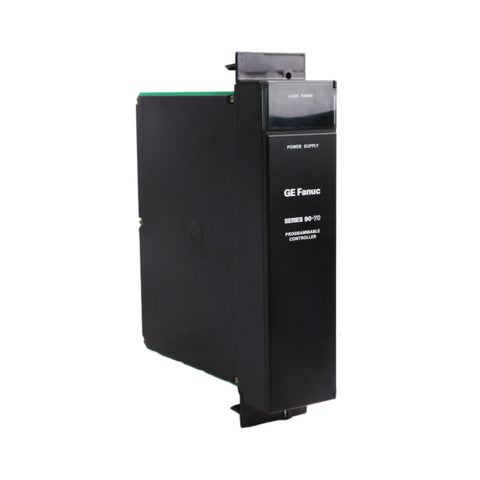 GE IC697PWR724 100W power supply module for IC697 PLC, supports 120/240VAC or 125VDC input, with LED status indicators.